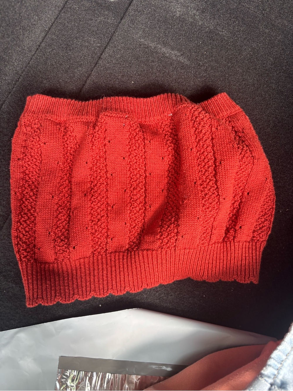 American Eagle Outfitters Red Knit Tube Top